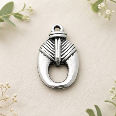 Ciondolo in zama oro e argento 23 x 13 mm 2pz Gioie d'Oriente