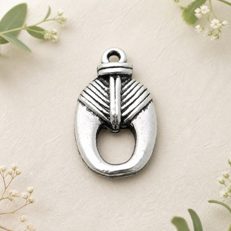 Ciondolo in zama oro e argento 23 x 13 mm 2pz Gioie d'Oriente