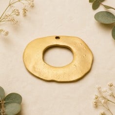Ciondolo ovale schiacciato vuoto in zama 21 x 17 mm 4pz Gioie d'Oriente 2