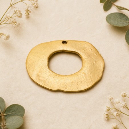 Ciondolo ovale schiacciato vuoto in zama 21 x 17 mm 4pz Gioie d'Oriente