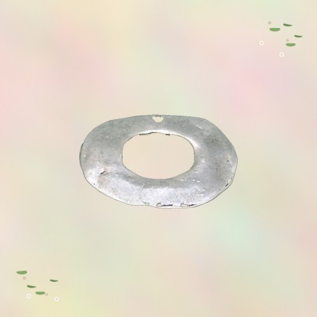 Ciondolo ovale schiacciato vuoto in zama 21 x 17 mm 4pz Gioie d'Oriente