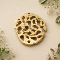 Ciondolo Zama ovale piccolissimi Oro e Argento 30x22 mm 2 Pz. Gioie d'Oriente 2