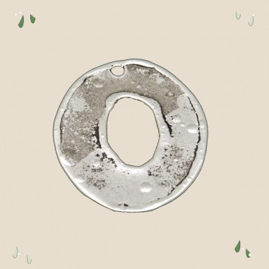 Ciondolo ovale vuoto in zama argentata 30 x 25 mm 2pz Gioie d'Oriente