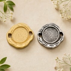Ciondolo cameo in zama oro e argento 29 x 24 mm 2pz Gioie d'Oriente