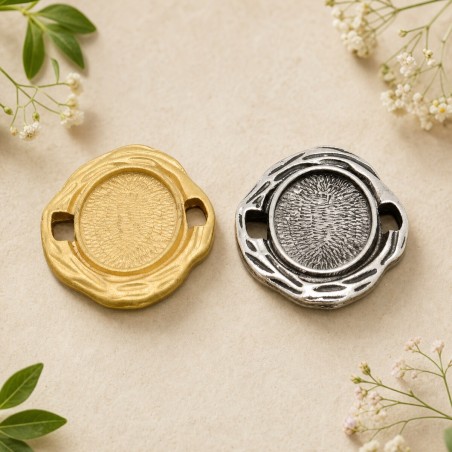Ciondolo cameo in zama oro e argento 29 x 24 mm 2pz Gioie d'Oriente