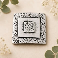 Ciondolo quadrato in zama argento 29 x 30 mm 1pz Gioie d'Oriente