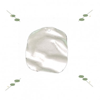Ciondolo rettangolare smussato in zama oro e argento 40 x 28 mm 1pz Gioie d'Oriente