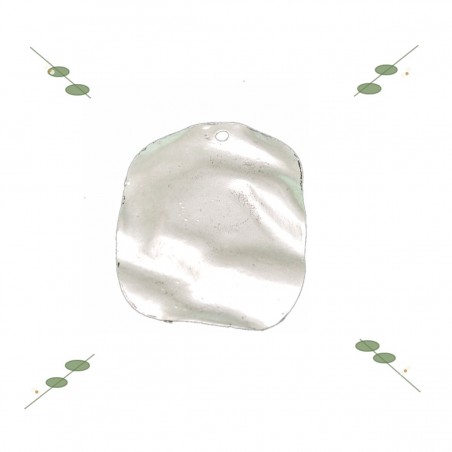 Ciondolo rettangolare smussato in zama oro e argento 40 x 28 mm 1pz Gioie d'Oriente