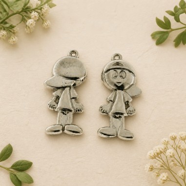 Ciondoli bambini in Argentone argento 39x18 mm 2pz Gioie d'Oriente