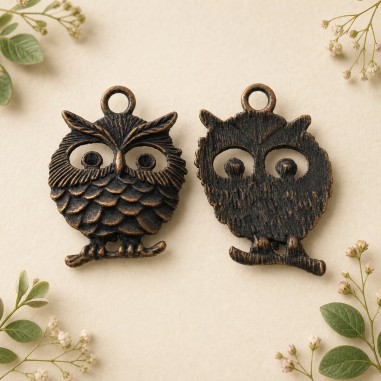 Ciondolo Gufo Ciondolo charms colore rame 23x35 mm pz 1 Gioie d'Oriente