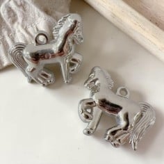 Ciondoli cavallo in Argentone argento 36x32 mm 2pz Gioie d'Oriente