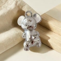 Ciondolo topolino in Argentone argento 35x22 mm 1pz Gioie d'Oriente
