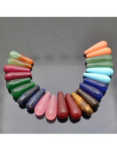 Perle a goccia PIETRE DURE sfaccettata 10x30 mm 1pz per orecchini collana pendente per tue creazioni