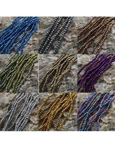 Filo di Ematite a forma rondella sfaccettata di 3x4mm circa 140pz 40cm | GDO