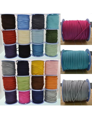 Filo in alcantara qualità superiore per bigiotteria alto 3 mm 1 mt
