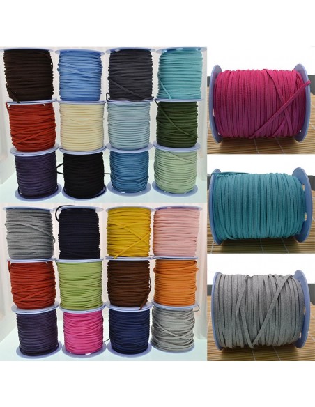 Filo in alcantara qualità superiore per bigiotteria alto 3 mm 1 mt