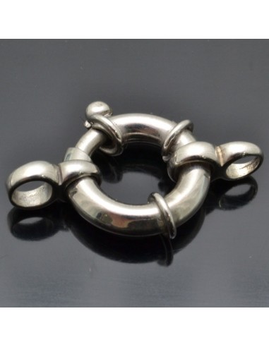 Moschettone chiusura con anelle 6 mm in argento 925%