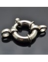 Moschettone chiusura con anelle 6 mm in argento 925%
