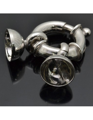 Moschettone chiusura con coppette 8 mm in argento 925%