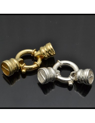Moschettone chiusura con coppette 9 mm in argento 925%