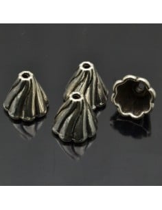 Copri perle in metallo argento 13x13mm 4pz Gioie d'Oriente