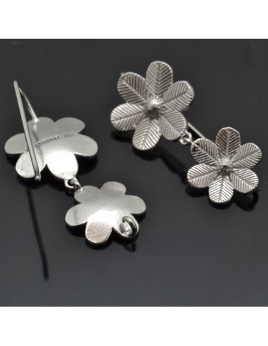 Monachelle con fiori base per orecchini in argento 925%