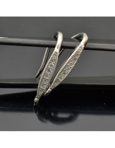 Monachelle con zirconi 18x3 mm 1 coppia in argento 925%