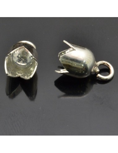 Capi cordoncino con gancio 13x7 mm per bracciali e collane 2pz in argento 925%