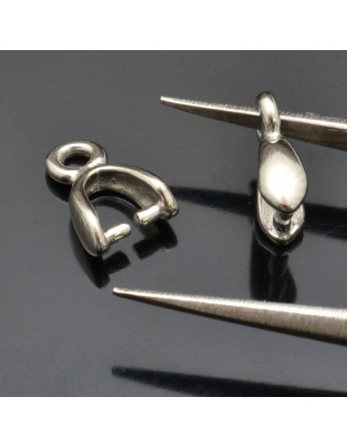 Gancio per pietra con perni 9x6 mm 6pz in argento 925%