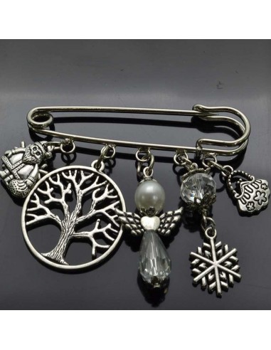 Spillone angeli  Ali Charms per sciarpe o maglioni Spilla da balia grande 9cm regalo