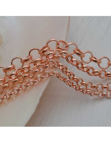 Catena rolò in ottone anelli saldati 2.0mm 2.5mm 3.0mm 4mm oro rosa per bigiotteria
