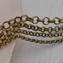 Catena rolò in ottone bronzo anelli saldati 2 - 4 mm 1 mt Gioie d'Oriente