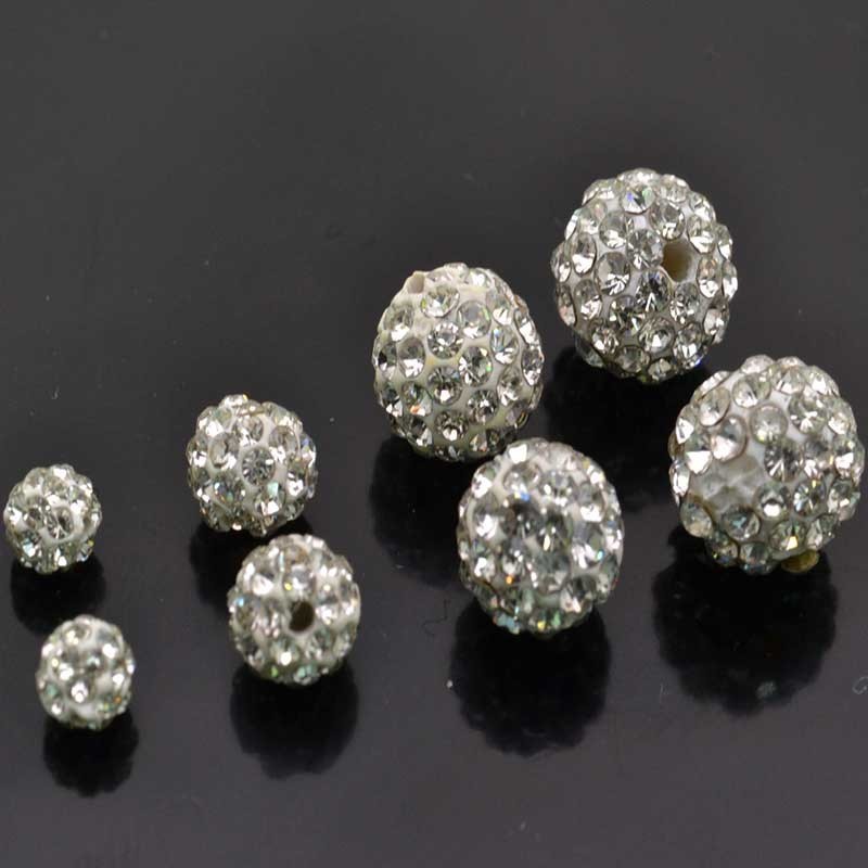Perline con strass colore bianco tipo swarovski varia misura 2pz  | GDO