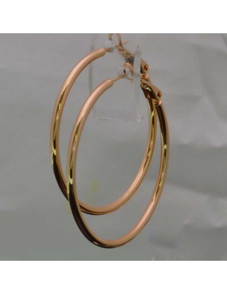 Orecchini a cerchio lisci in ottone oro 18K varie misure 1 paio Gioie d'Oriente