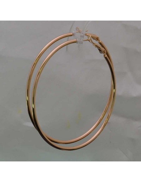 Orecchini a cerchio lisci in ottone oro 18K varie misure 1 paio Gioie d'Oriente
