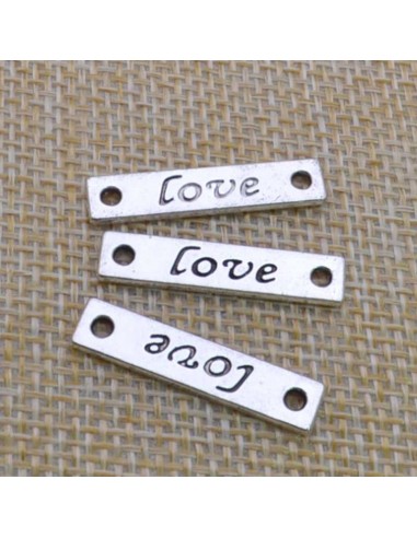 Connettori Love in lega di metallo bronzo 6x25 mm 3pz Gioie d'Oriente