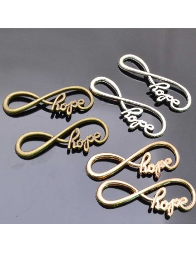 ciondolo connettore INFINITO HOPE bigiotteria bracciale 15x39 mm 2pz