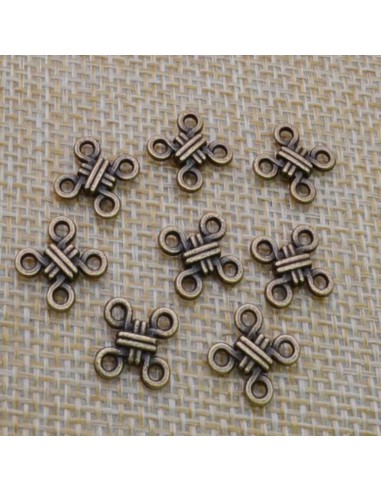 ciondolo connettore nodo colore bronzo  bigiotteria bracciale 10 mm 7 pz