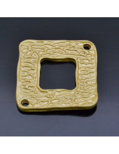 Ciondolo Zama inframezzo quadrato con 2 fori Oro 20x20 mm 2Pz.