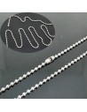 Collana catena a palline acciaio inox 2mm lunghezza variabile 40-120cm con chiusura