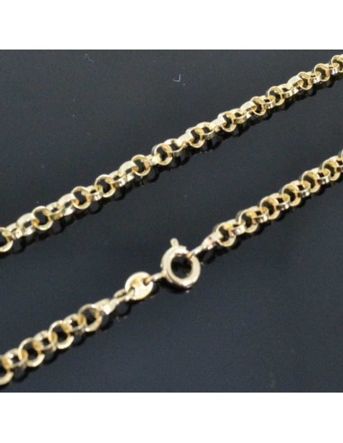 COLLANA CATENA ROLO' UOMO DONNA IN RAME RODIATO ORO 3.5MM lungo 60CM per Ciondolo e pendente