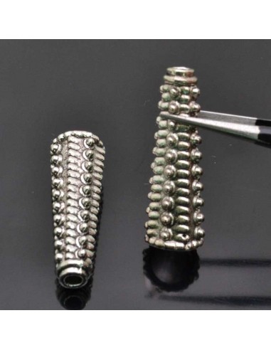 Coppette terminali con borchie per bigiotteria colore argneto 10x30 mm  2pz