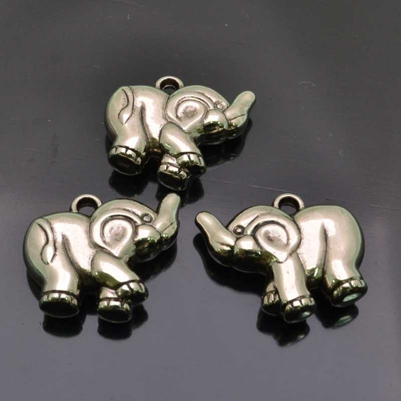 Ciondolo Elefante decorato ARGENTONE 20x23mm 3pz