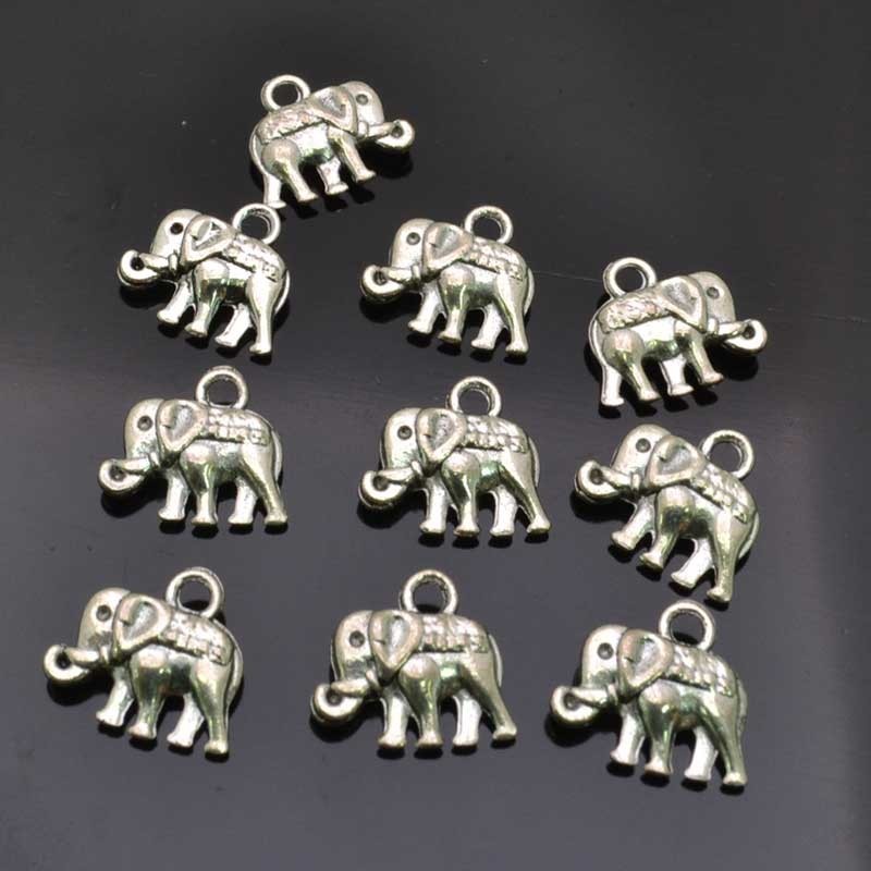 Ciondolo charm ciondolo Elefante 10x12 mm per bigiotteria 10Pz.