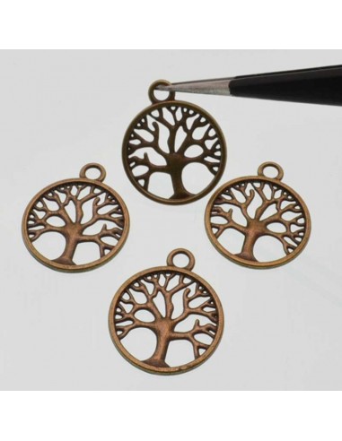 charms Ciondolo albero della vita 20mm in metallo colore bronzo 4 pz