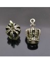 ciondolo corona PENDENTE charms corona argento 12x22 mm 2pz per bigiotteria