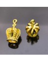ciondolo corona PENDENTE charms corona oro 12x22 mm 2pz per bigiotteria