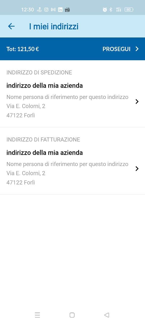 creazione indirizzo