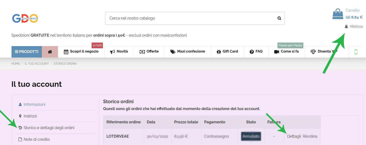 dove trovo il tracking
