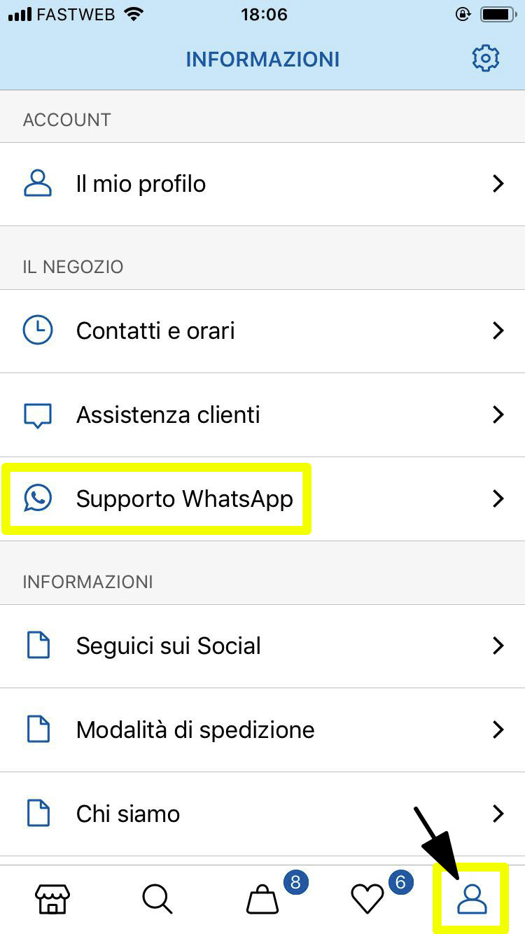 comunicaci il codice del fermopoint scelto via whatsapp